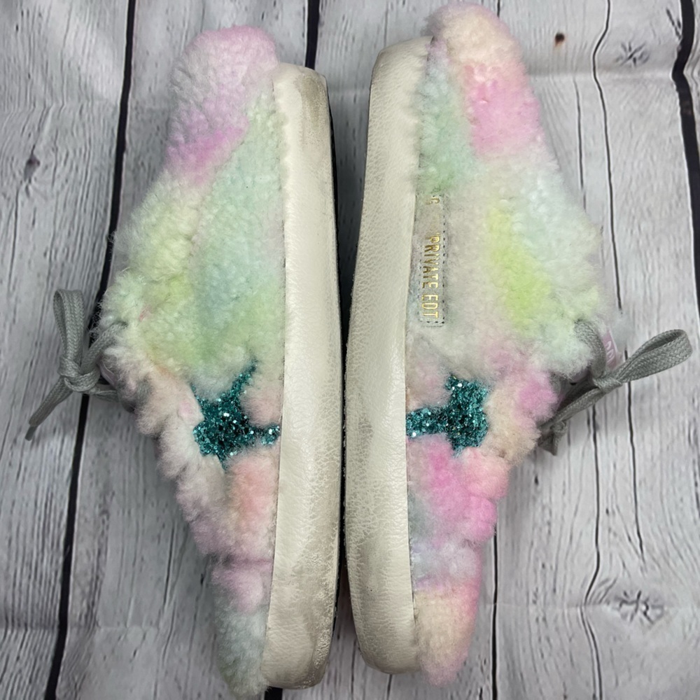 New Golden Goose Sabot Shearling Slip On Sneakers in Aquamarine/Pastel Size 36 - Picture 5 of 12